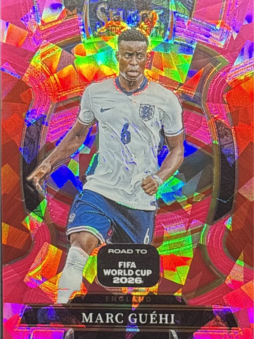 Panini Select Marc Guéhi Holo Pink Parallel FIFA 2026 Road to World Cup Card